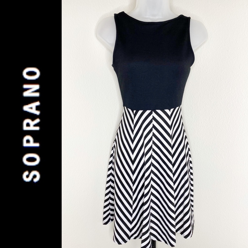 SOPRANO Black & White Dress XS - Picture 3 of 4